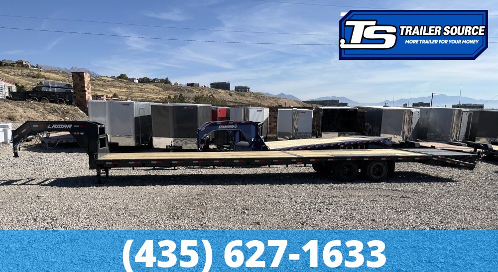 8.5x40 Lamar FD Gooseneck Equipment Trailer - 25.9K GVWR - 12k Axles, Max Ramps