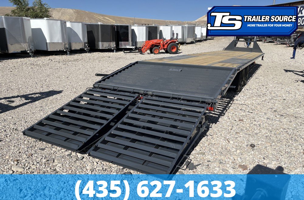 8.5x40 Lamar FD Gooseneck Equipment Trailer - 25.9K GVWR - 12k Axles, Max Ramps