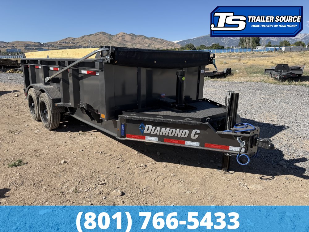7x14 Diamond C LPT 208 Pacesetter Pkg Dump Trailer - 32" Sides - 18K GVWR - 7 Gauge Floor and Walls