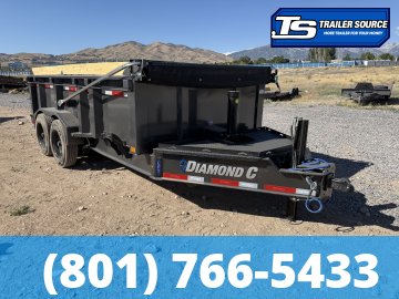 7x14 Diamond C LPT 208 Pacesetter Pkg Dump Trailer - 32" Sides - 18K GVWR - 7 Gauge Floor and Walls