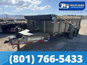 7x14 Diamond C LPT 208 Pacesetter Pkg Dump Trailer - 32" Sides - 18K GVWR - 7 Gauge Floor and Walls