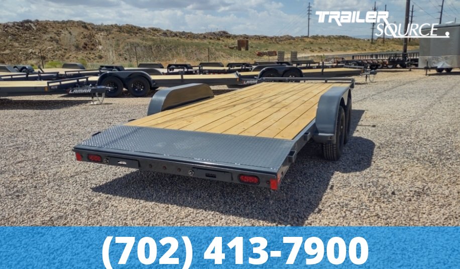 2024 Lamar Car Hauler 7x20 7K Car Hauler Trailer Dovetail, Slide Out Ramps