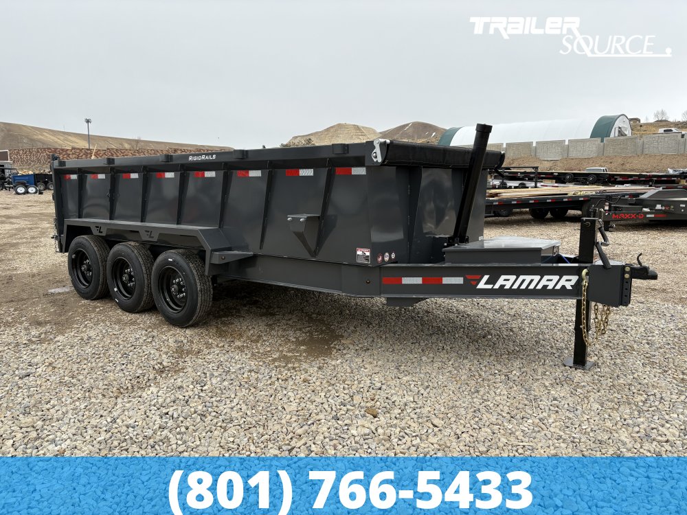 7x16 Lamar DT Telescopic 36" Sides 21K Dump Trailer