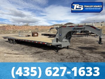 8.5x40 Diamond C FMAX-HDT 212 Gooseneck Hydraulic Dovetail Equipment Trailer -  25.9K GVWR - Hydraulic Jack(s)