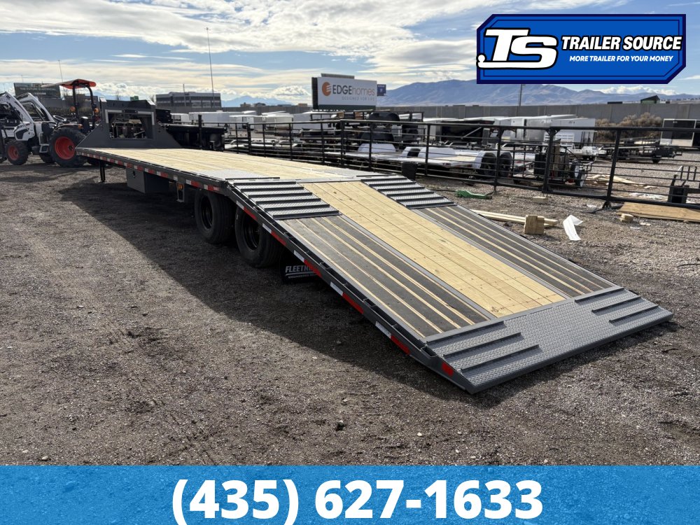 8.5x40 Diamond C FMAX-HDT 212 Gooseneck Hydraulic Dovetail Equipment Trailer -  25.9K GVWR - Hydraulic Jack(s)
