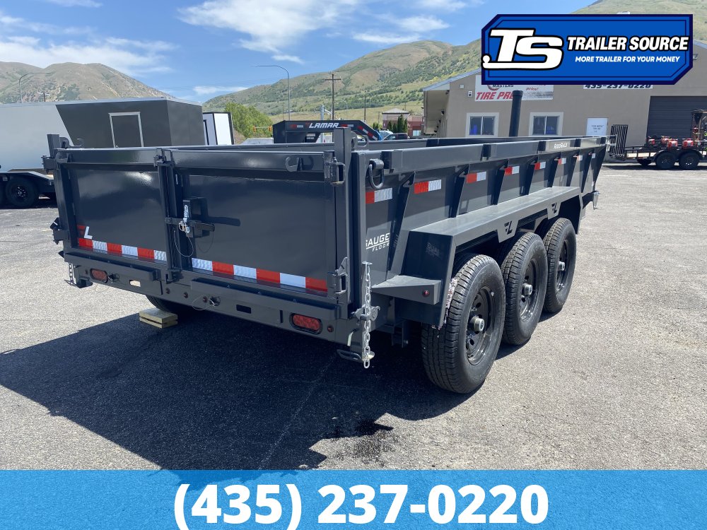 7x16 Lamar DT Dump Trailer - 24" Sides - 21K GVWR - Stabilizer Jacks, Telescopic