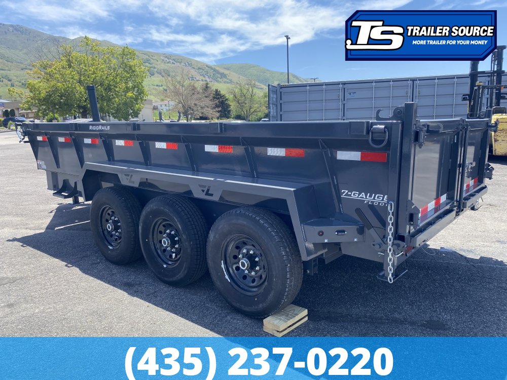 7x16 Lamar DT Dump Trailer - 24" Sides - 21K GVWR - Stabilizer Jacks, Telescopic