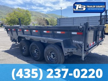 7x16 Lamar DT Dump Trailer - 24" Sides - 21K GVWR - Stabilizer Jacks, Telescopic