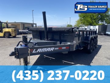 7x16 Lamar DT Dump Trailer - 24" Sides - 21K GVWR - Stabilizer Jacks, Telescopic