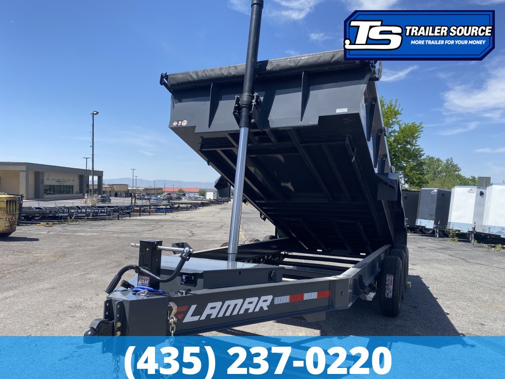 7x16 Lamar DT Dump Trailer - 24" Sides - 21K GVWR - Stabilizer Jacks, Telescopic