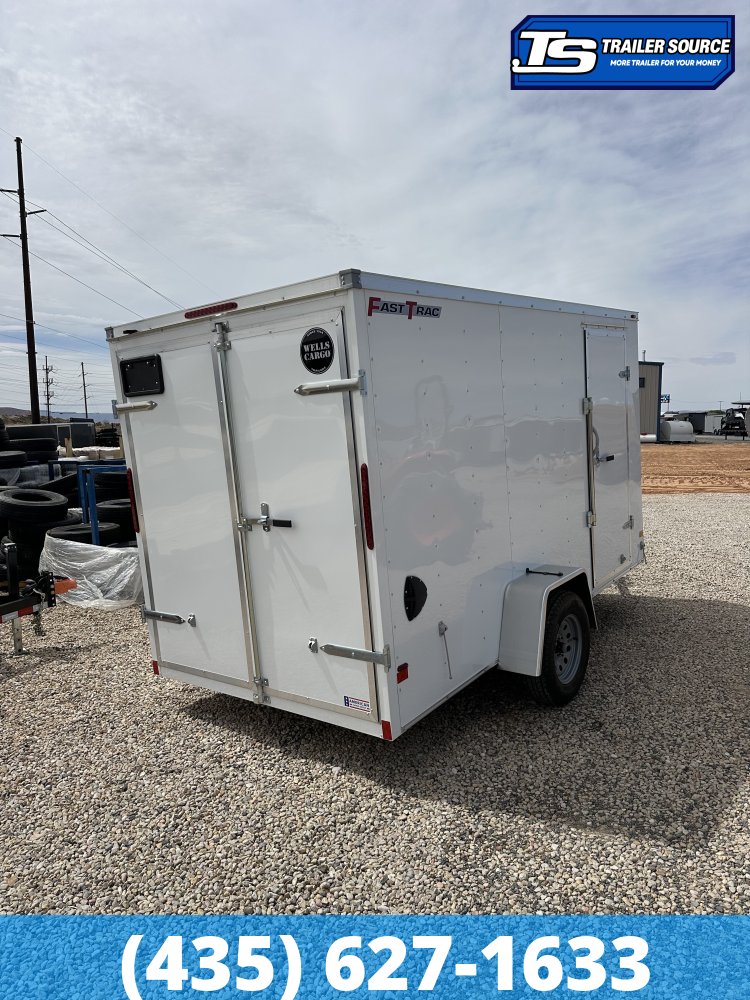 6x12 Wells Cargo FastTrac Enclosed Cargo Trailer - 6'6" Interior - 3.5K GVWR - Barn Doors
