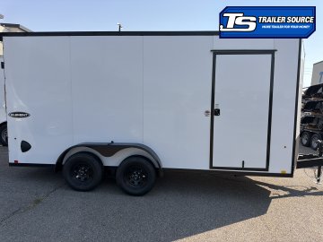 7x16 Look Element Elite Enclosed Car Hauler Trailer - 7K GVWR - .080 PolyCor, Alloy Wheels, Black Out Package, Finished Interior, Rear Spoiler w/ Load Lights, Rubber Coin Floor