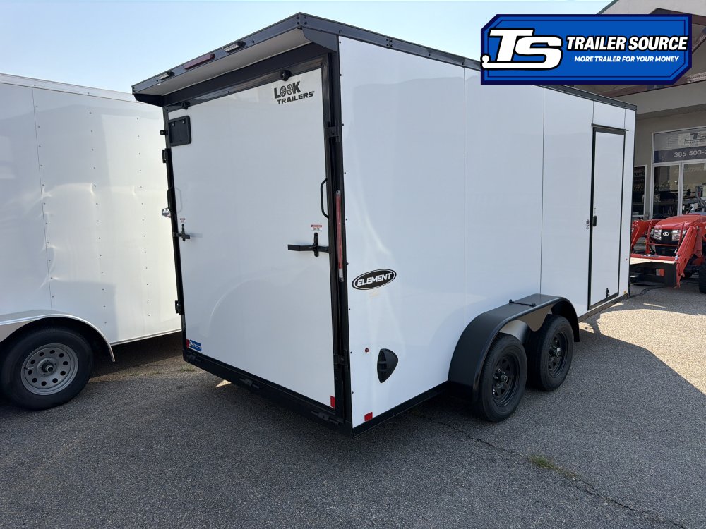 7x16 Look Element Elite Enclosed Car Hauler Trailer - 7K GVWR - .080 PolyCor, Alloy Wheels, Black Out Package, Finished Interior, Rear Spoiler w/ Load Lights, Rubber Coin Floor