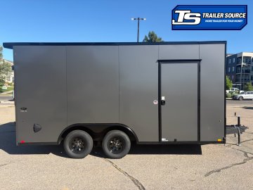 8.5x16 Look ST DLX Enclosed Cargo Trailer - 7'0" Interior - 7K GVWR - .080 PolyCor, Black Out Package, Ramp Door, Rear Spoiler w/ Load Lights