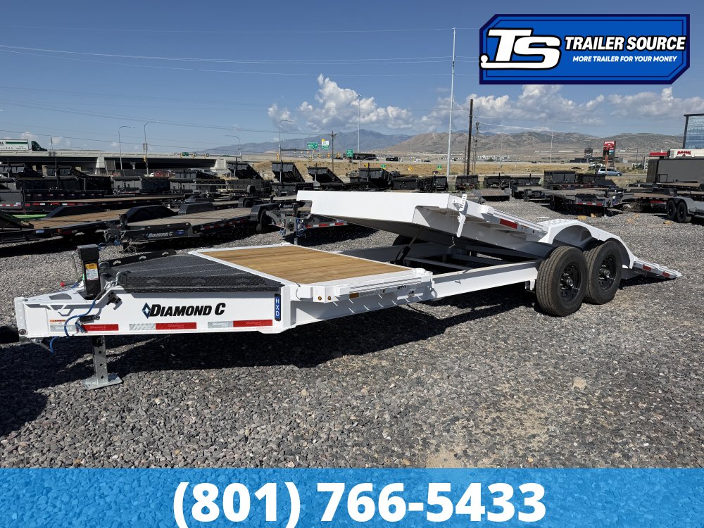 8.5x22 Diamond C HXD 207 Wide Body w/ Drive Over Fenders Tilt Trailer - 15.5K GVWR -