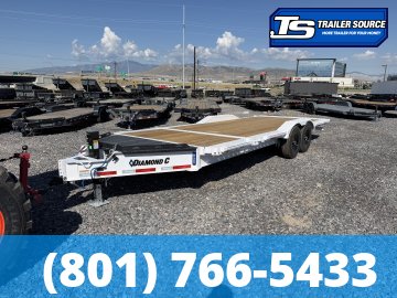 8.5x22 Diamond C HXD 207 Wide Body w/ Drive Over Fenders Tilt Trailer - 15.5K GVWR -