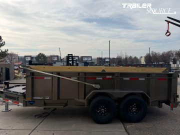 7x14 Diamond C LPT 207 Dump Trailer - 32" Sides - 15.5K GVWR - 14 Ply Tires, Board Brackets, Long Arm Tarp