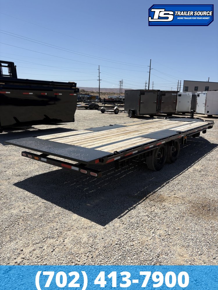 8.5x24 Diamond C DET 210 Deckover Tilt Trailer - 23K GVWR - D-Rings, Hydraulic Jack(s), Oak Floor, Pop Up Winch Package, Slide Track, Solar Panel, Spare Tire