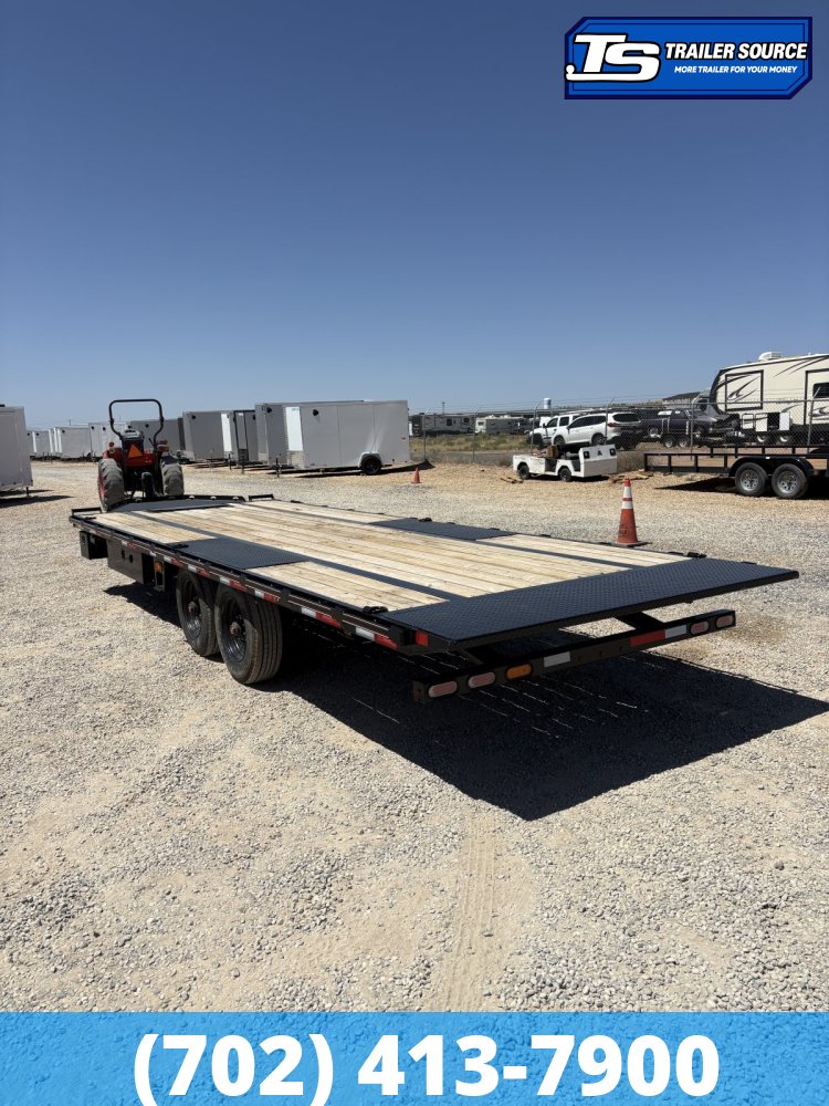 8.5x24 Diamond C DET 210 Deckover Tilt Trailer - 23K GVWR - D-Rings, Hydraulic Jack(s), Oak Floor, Pop Up Winch Package, Slide Track, Solar Panel, Spare Tire