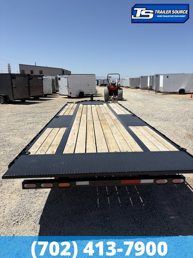 8.5x24 Diamond C DET 210 Deckover Tilt Trailer - 23K GVWR - D-Rings, Hydraulic Jack(s), Oak Floor, Pop Up Winch Package, Slide Track, Solar Panel, Spare Tire