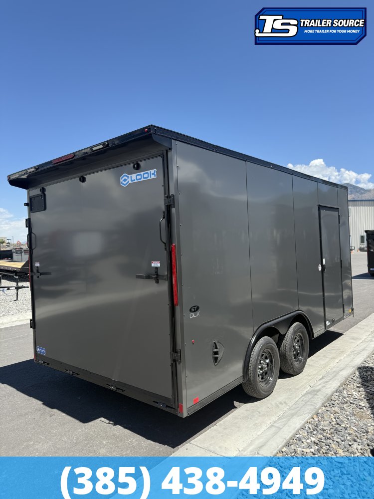 8.5x16 Look ST DLX Enclosed Cargo Trailer - 7'0" Interior - 7K GVWR - .080 PolyCor, Black Out Package, Rear Spoiler w/ Load Lights