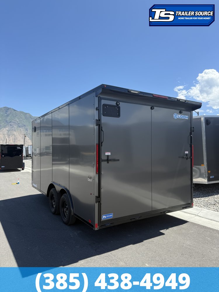 8.5x16 Look ST DLX Enclosed Cargo Trailer - 7'0" Interior - 7K GVWR - .080 PolyCor, Black Out Package, Rear Spoiler w/ Load Lights