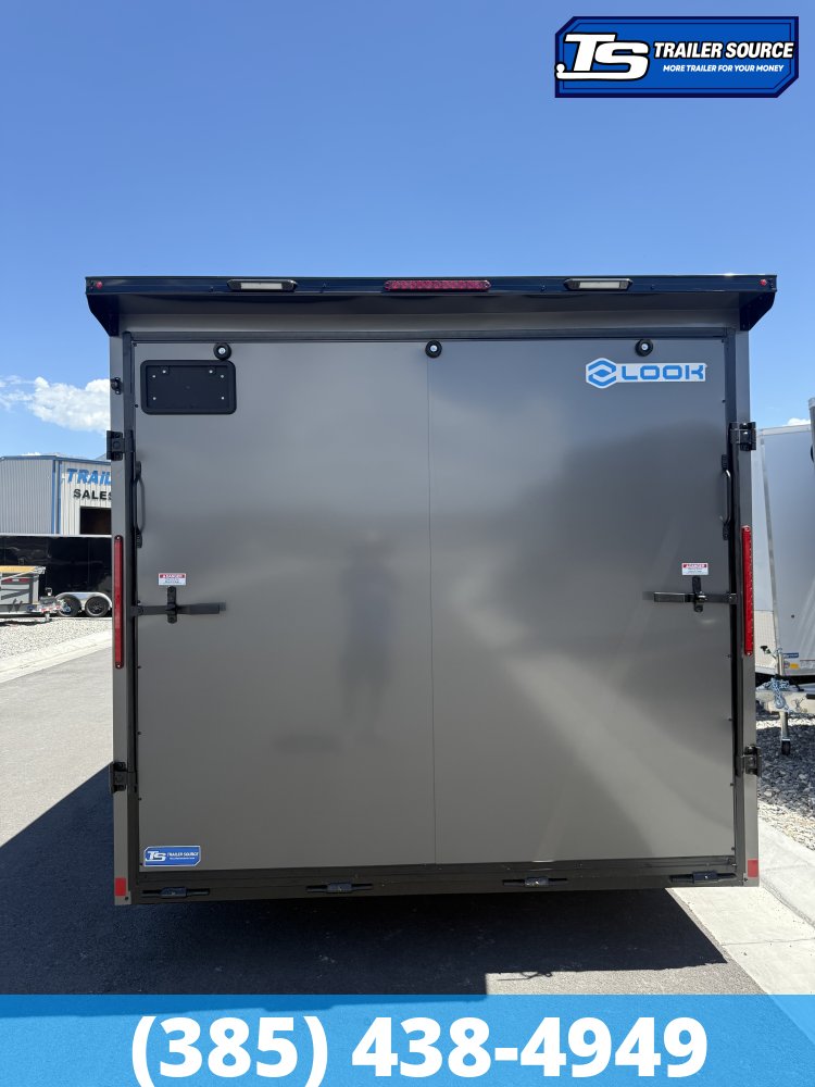 8.5x16 Look ST DLX Enclosed Cargo Trailer - 7'0" Interior - 7K GVWR - .080 PolyCor, Black Out Package, Rear Spoiler w/ Load Lights