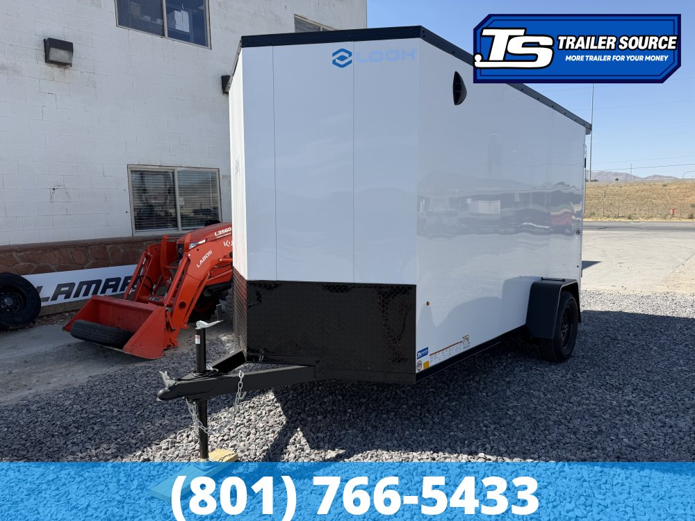6x12 Look ST DLX Enclosed Cargo Trailer - 6'6" Interior - 3.5K GVWR - Black Out Package, Rear Spoiler w/ Load Lights, Screwless Exterior