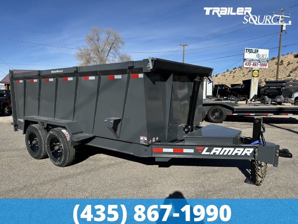 7x14 Lamar DT Telescopic 48" Sides 14K Dump Trailer