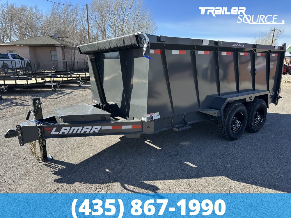 7x14 Lamar DT Telescopic 48" Sides 14K Dump Trailer