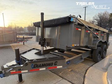 7x14 Diamond C LPT 207 Pacesetter Pkg Dump Trailer - 32" Sides - 15.5K GVWR Board Brackets, Hydraulic Jack(s), Solar Panel, Stabilizer Jacks