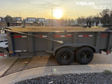 7x14 Diamond C LPT 207 Pacesetter Pkg Dump Trailer - 32" Sides - 15.5K GVWR Board Brackets, Hydraulic Jack(s), Solar Panel, Stabilizer Jacks