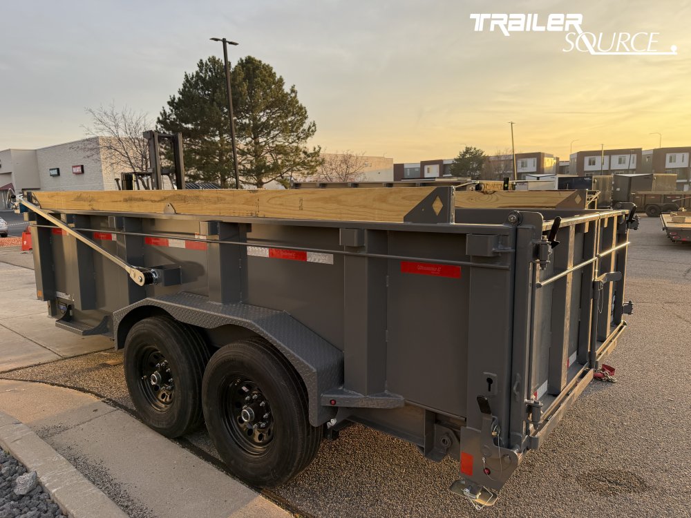 7x14 Diamond C LPT 207 Pacesetter Pkg Dump Trailer - 32" Sides - 15.5K GVWR Board Brackets, Hydraulic Jack(s), Solar Panel, Stabilizer Jacks