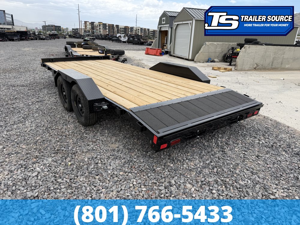 7x20 Liberty LC Flatbed Car Hauler Trailer - 10K GVWR - Slide Out Ramps