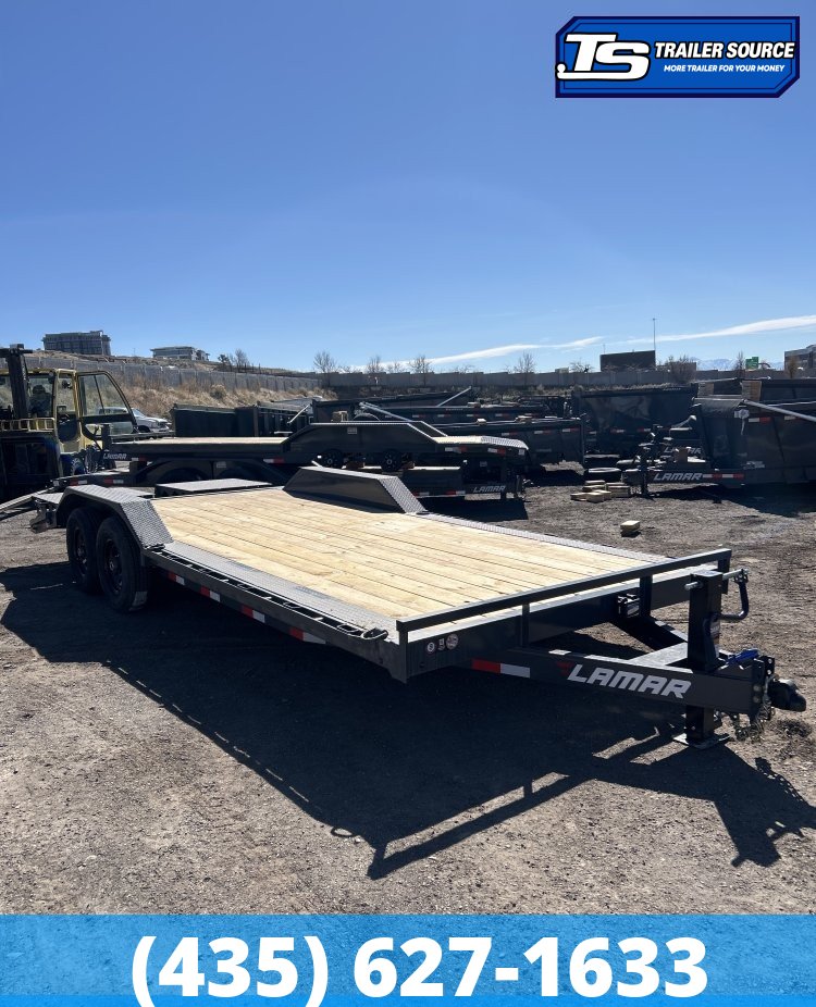 8.5x22 Lamar H6 Wide Body w/ Drive Over Fenders Equipment Trailer - 14K GVWR - D-Rings, Max Ramps