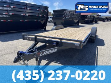 7x18 Lamar CE Flatbed Car Hauler Trailer - 7K GVWR - D-Rings