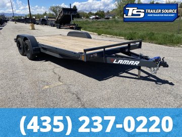 7x18 Lamar CE Flatbed Car Hauler Trailer - 7K GVWR - D-Rings
