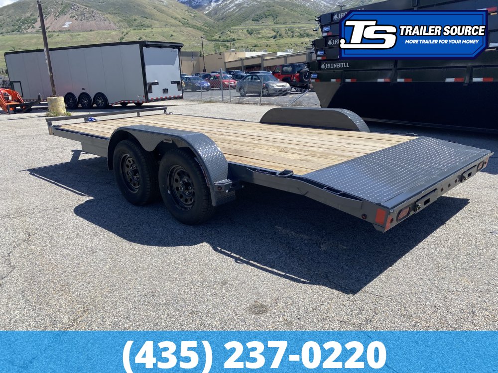 7x18 Lamar CE Flatbed Car Hauler Trailer - 7K GVWR - D-Rings