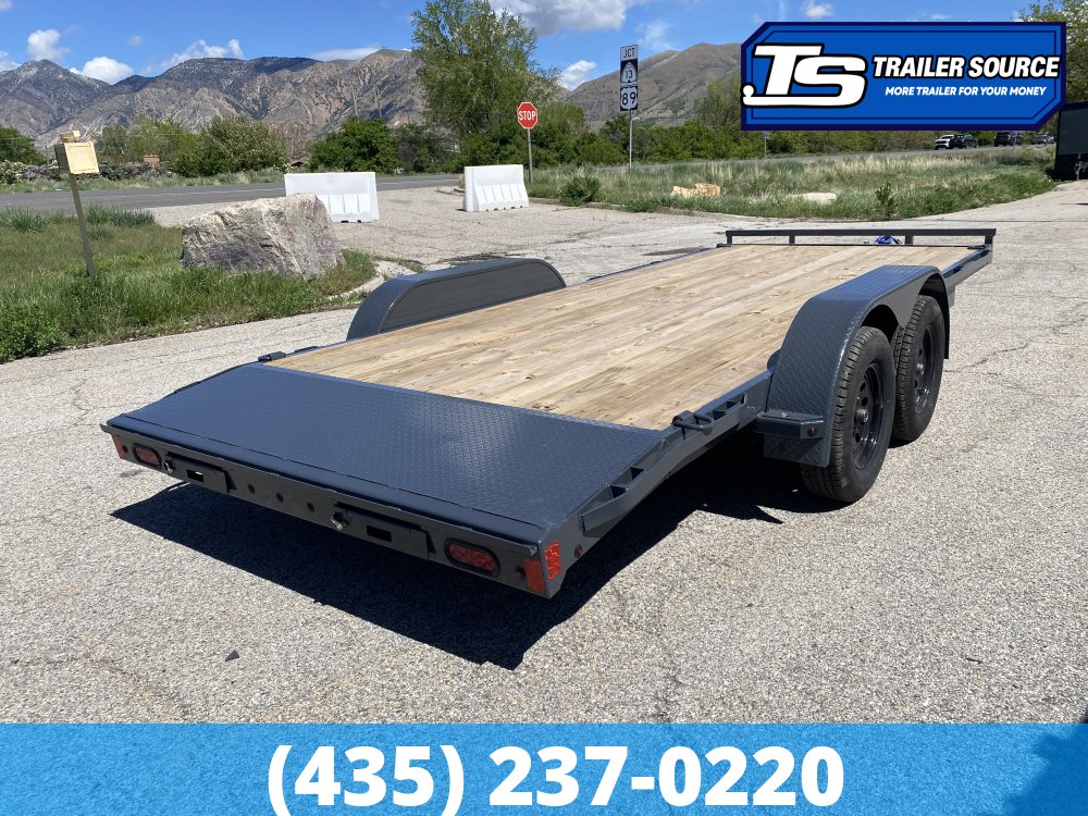 7x18 Lamar CE Flatbed Car Hauler Trailer - 7K GVWR - D-Rings