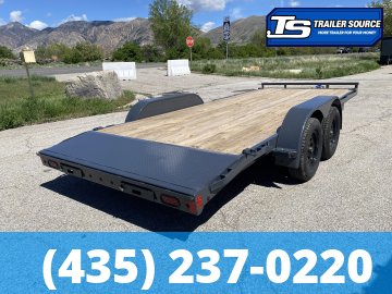 7x18 Lamar CE Flatbed Car Hauler Trailer - 7K GVWR - D-Rings