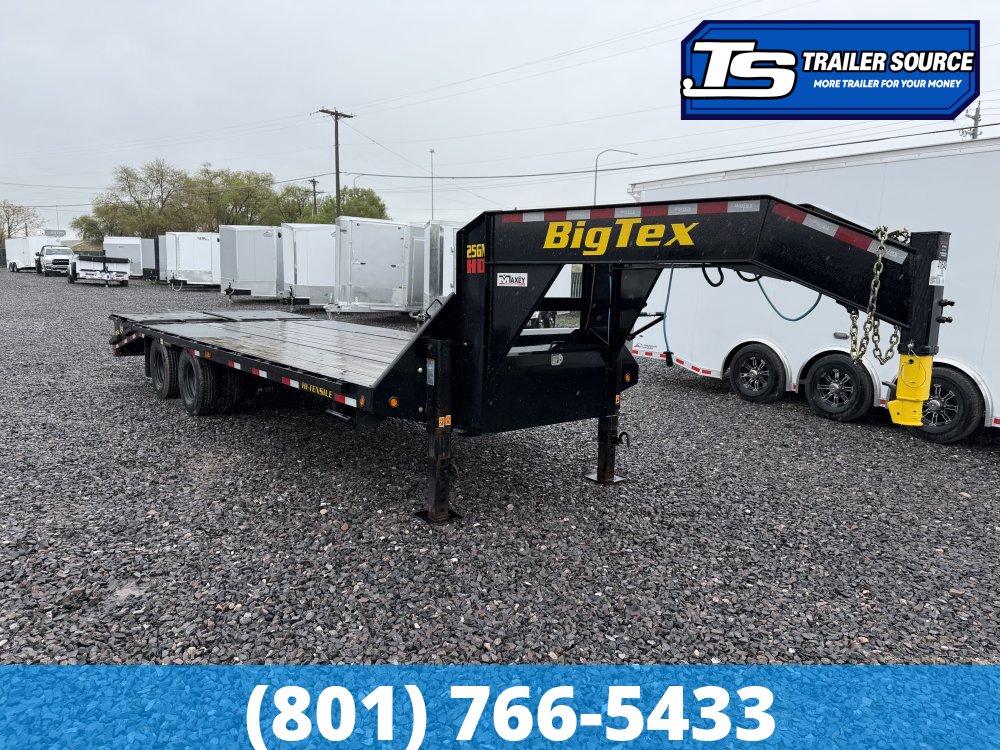 8.5x25 Big Tex Gooseneck Equipment Trailer - 25.9K GVWR - 2-Speed Jack, HDSS (Hutch) Suspension, Mega Ramps