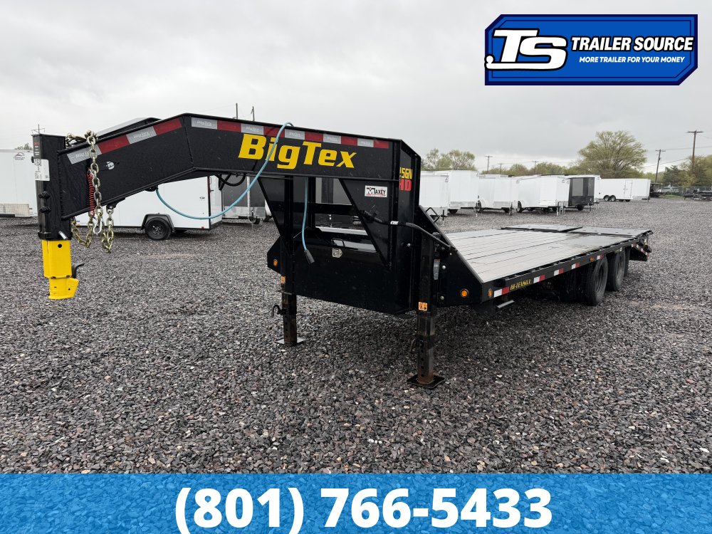 8.5x25 Big Tex Gooseneck Equipment Trailer - 25.9K GVWR - 2-Speed Jack, HDSS (Hutch) Suspension, Mega Ramps