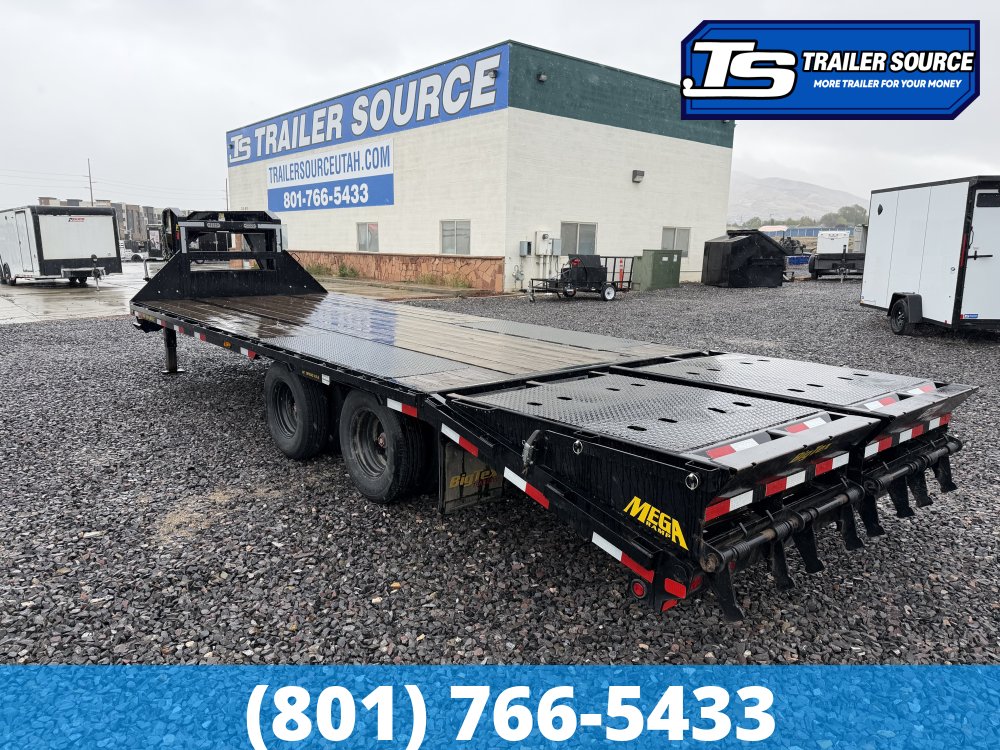 8.5x25 Big Tex Gooseneck Equipment Trailer - 25.9K GVWR - 2-Speed Jack, HDSS (Hutch) Suspension, Mega Ramps