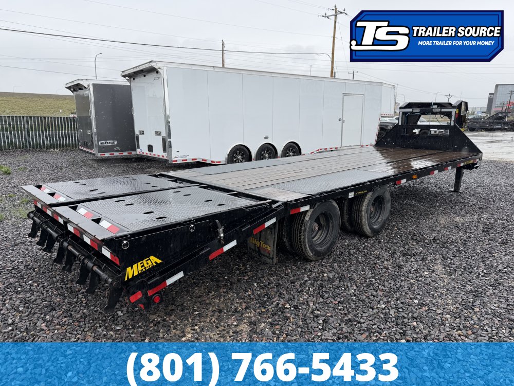 8.5x25 Big Tex Gooseneck Equipment Trailer - 25.9K GVWR - 2-Speed Jack, HDSS (Hutch) Suspension, Mega Ramps