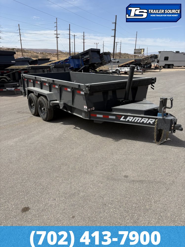 7x14 Lamar DT Dump Trailer - 24" Sides - 14K GVWR - Telescopic