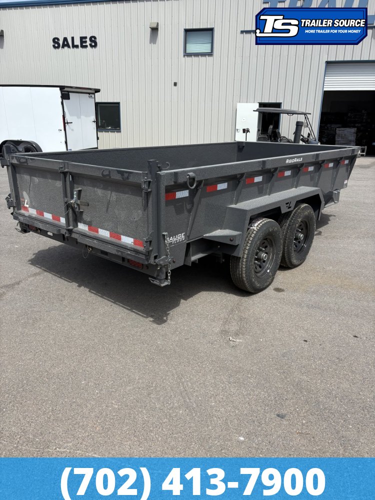 7x14 Lamar DT Dump Trailer - 24" Sides - 14K GVWR - Telescopic