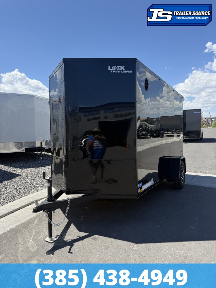 6x12 Look ST DLX Enclosed Cargo Trailer - 6'6" Interior - 3.5K GVWR - .080 PolyCor, Alloy Wheels, Black Out Package, Rear Spoiler w/ Load Lights