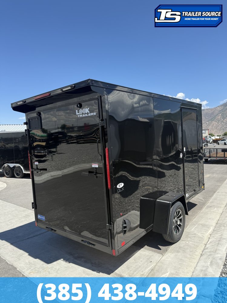 6x12 Look ST DLX Enclosed Cargo Trailer - 6'6" Interior - 3.5K GVWR - .080 PolyCor, Alloy Wheels, Black Out Package, Rear Spoiler w/ Load Lights