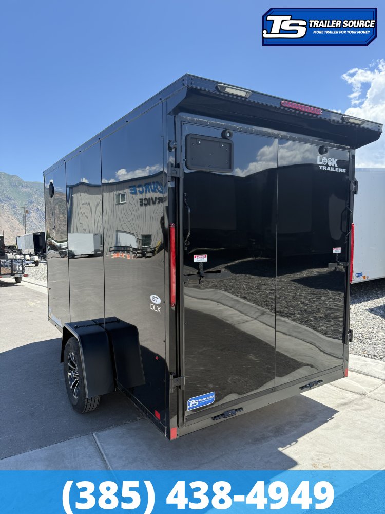 6x12 Look ST DLX Enclosed Cargo Trailer - 6'6" Interior - 3.5K GVWR - .080 PolyCor, Alloy Wheels, Black Out Package, Rear Spoiler w/ Load Lights