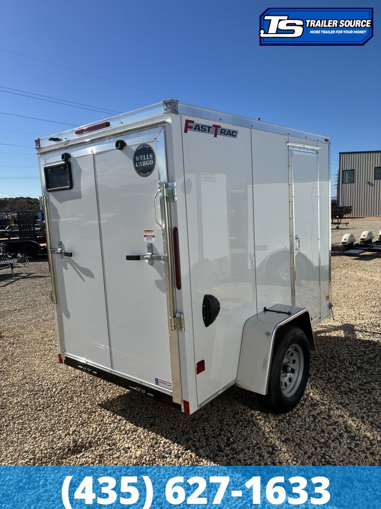 5x8 Wells Cargo Fast Trac Deluxe Enclosed Cargo Trailer - 6'0" Interior - 3.5K GVWR - .080 PolyCor, Ramp Door, Side Door
